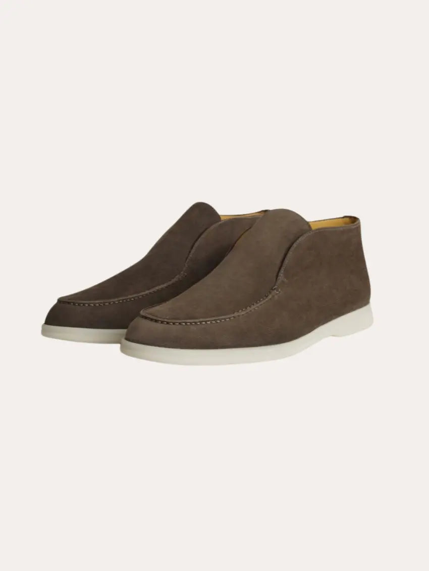 Ethan | Sophisticated Dark Gray Suede Mens Loafers 1