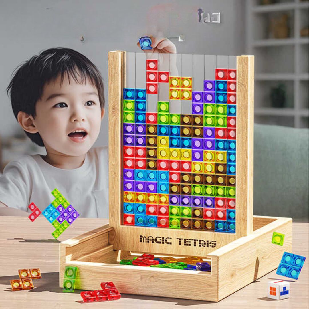 Eco-Friendly Tetris Puzzle Game – Sustainable Wooden Blocks for Family Fun and Skill Building 1