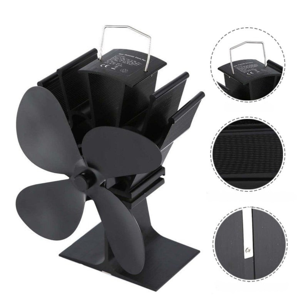 EcoFan | Wood Stove Heat-Powered Aluminum Fan for Even Airflow 2
