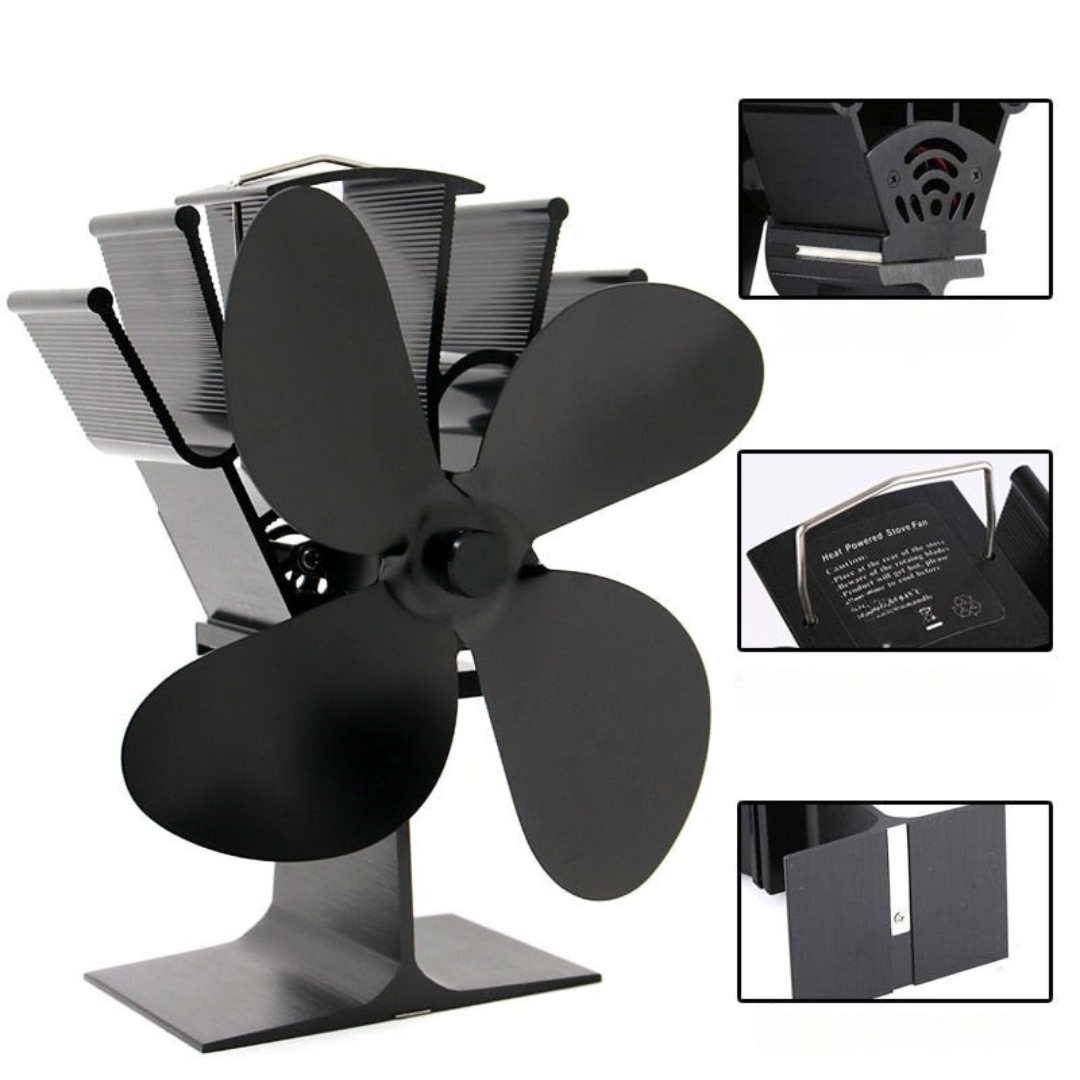 EcoFan | Wood Stove Heat-Powered Aluminum Fan for Even Airflow 4