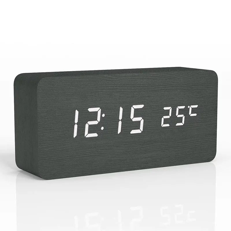 EcoWood | Stylish Modern Silent Digital Alarm Clock with LED Display 0