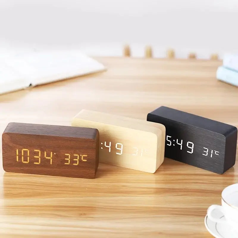EcoWood | Stylish Modern Silent Digital Alarm Clock with LED Display 2