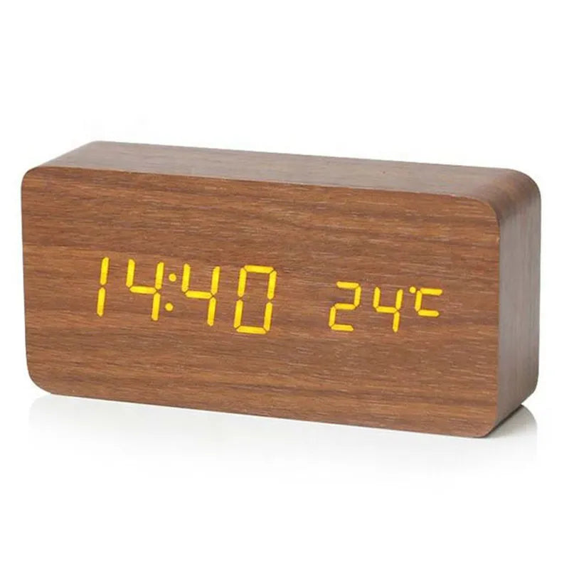 EcoWood | Stylish Modern Silent Digital Alarm Clock with LED Display 3