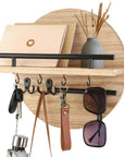 EcoWood | Stylish Sustainable Round Wall Key Holder Organizer 8