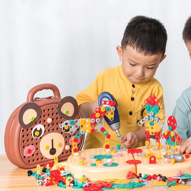 Electric Drill Construction Playset for Kids – Complete Tool Toy Set with Carrying Case 0