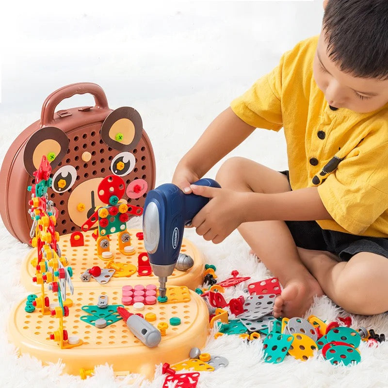 Electric Drill Construction Playset for Kids – Complete Tool Toy Set with Carrying Case 1
