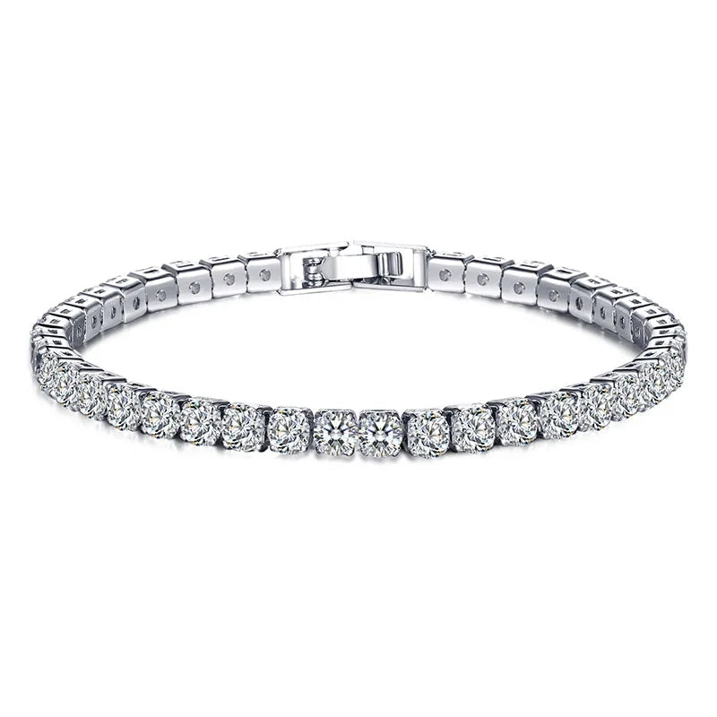 EleganceSparkle | Chic Dazzling Sterling Silver Tennis Bracelet for Women 0