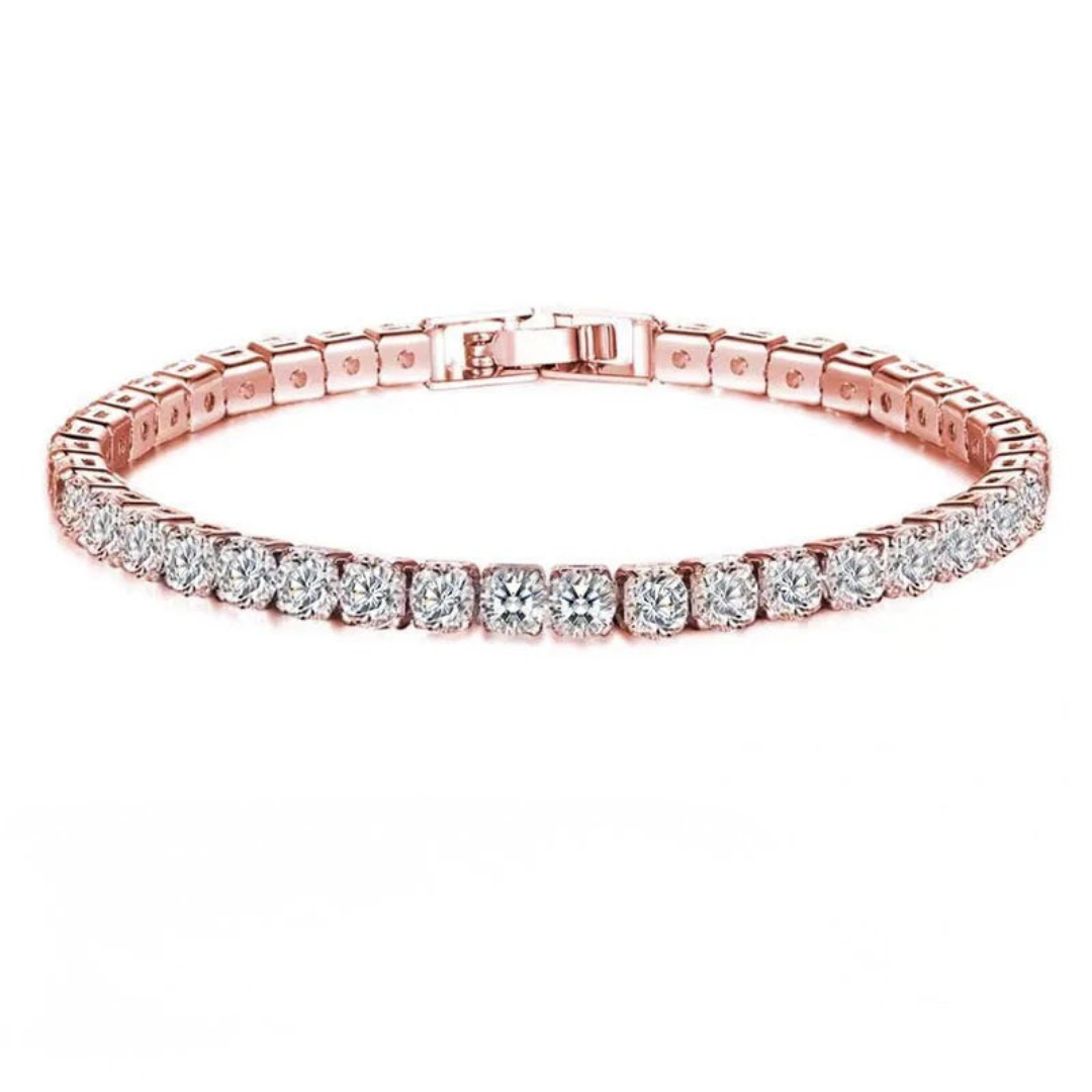 EleganceSparkle | Chic Dazzling Sterling Silver Tennis Bracelet for Women 1