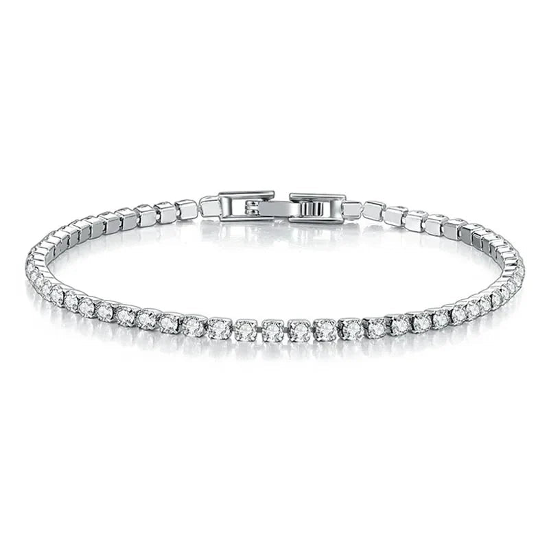 EleganceSparkle | Chic Dazzling Sterling Silver Tennis Bracelet for Women 3