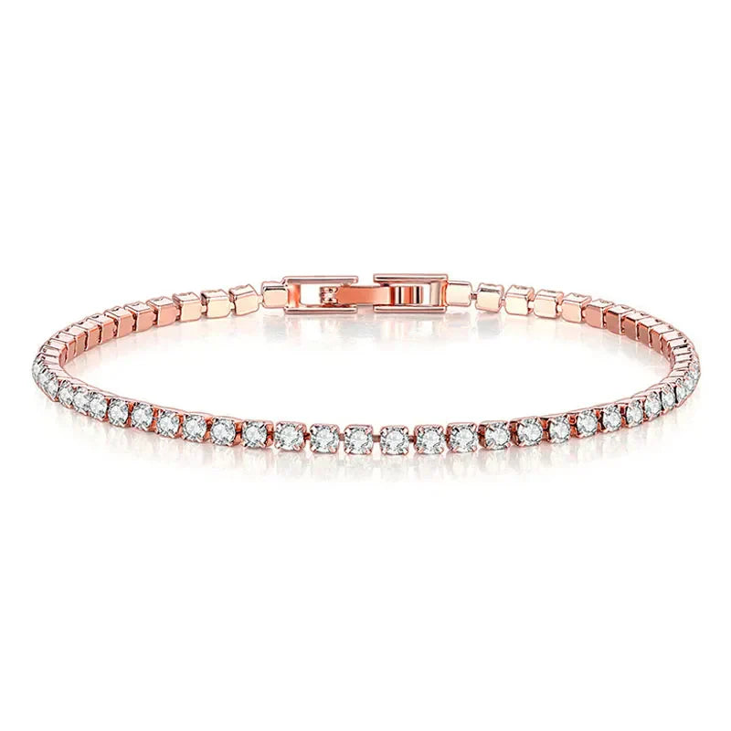 EleganceSparkle | Chic Dazzling Sterling Silver Tennis Bracelet for Women 4