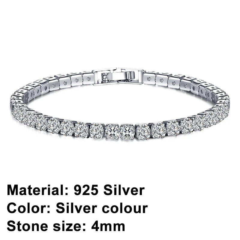 EleganceSparkle | Chic Dazzling Sterling Silver Tennis Bracelet for Women 7
