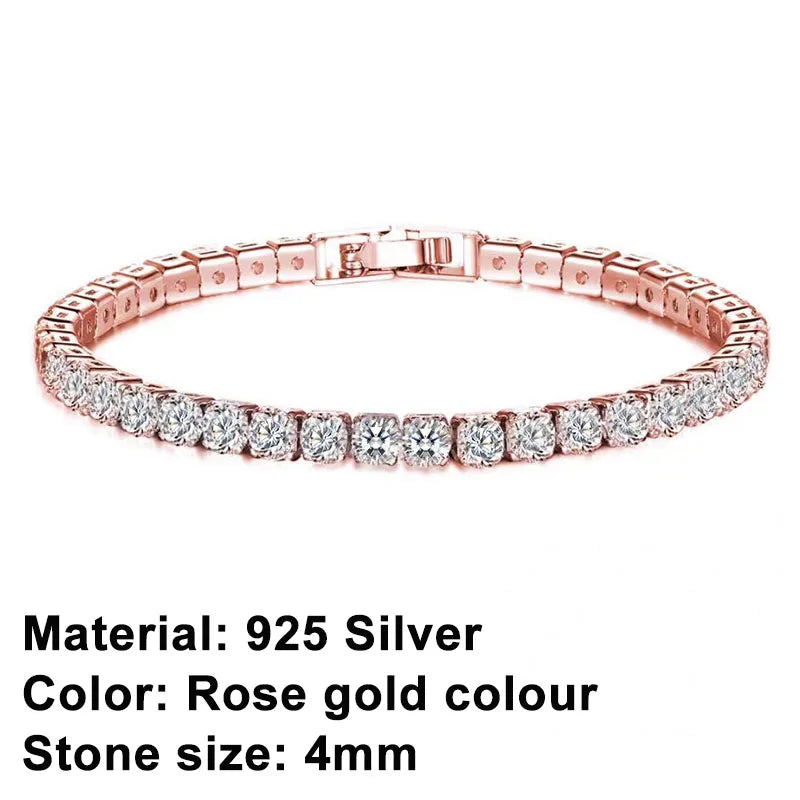 EleganceSparkle | Chic Dazzling Sterling Silver Tennis Bracelet for Women 8