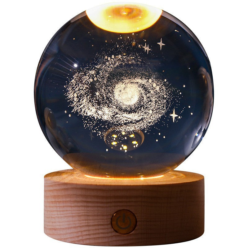 Elegant 3D Night Light Lamp with Crystal Design – USB Powered LED Home Decor Lighting 4