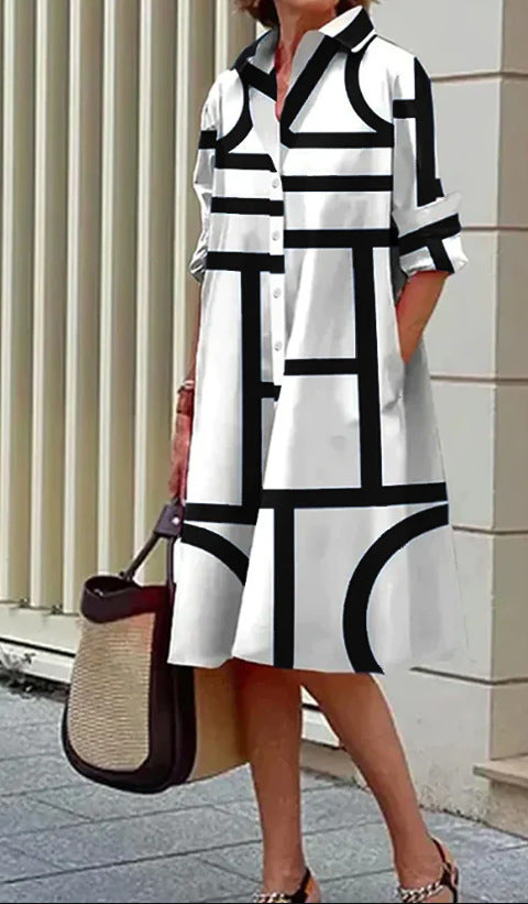 Elegant Casual Printed Women&#39;s Dress - Flattering Summer Style for Any Occasion 7