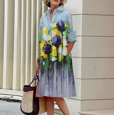 Elegant Casual Printed Women&#39;s Dress - Flattering Summer Style for Any Occasion 9