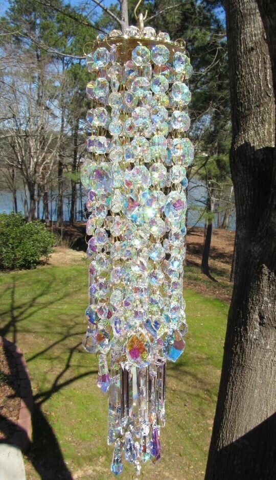 Elegant Crystal Wind Chime for Garden – Multicolor Design with Soothing Melodies for Outdoor Serenity 0