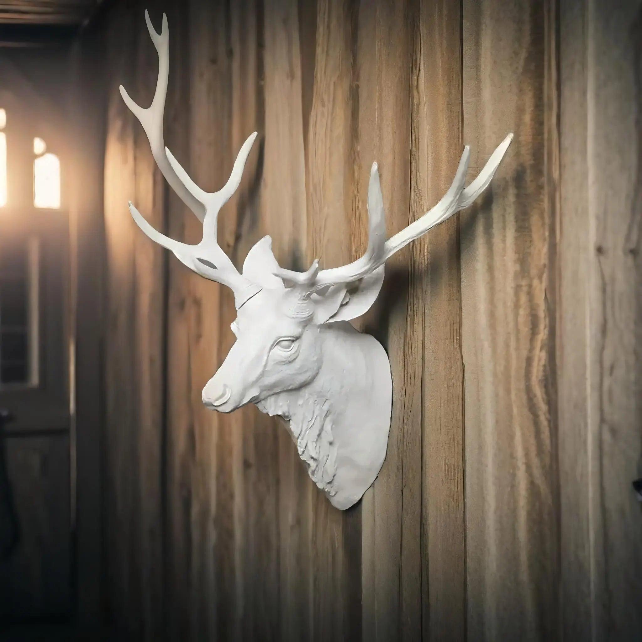 Elegant Faux Deer Head Wall Decor – Handmade Resin Art for Unique Home Accent, 40 x 45 cm 5