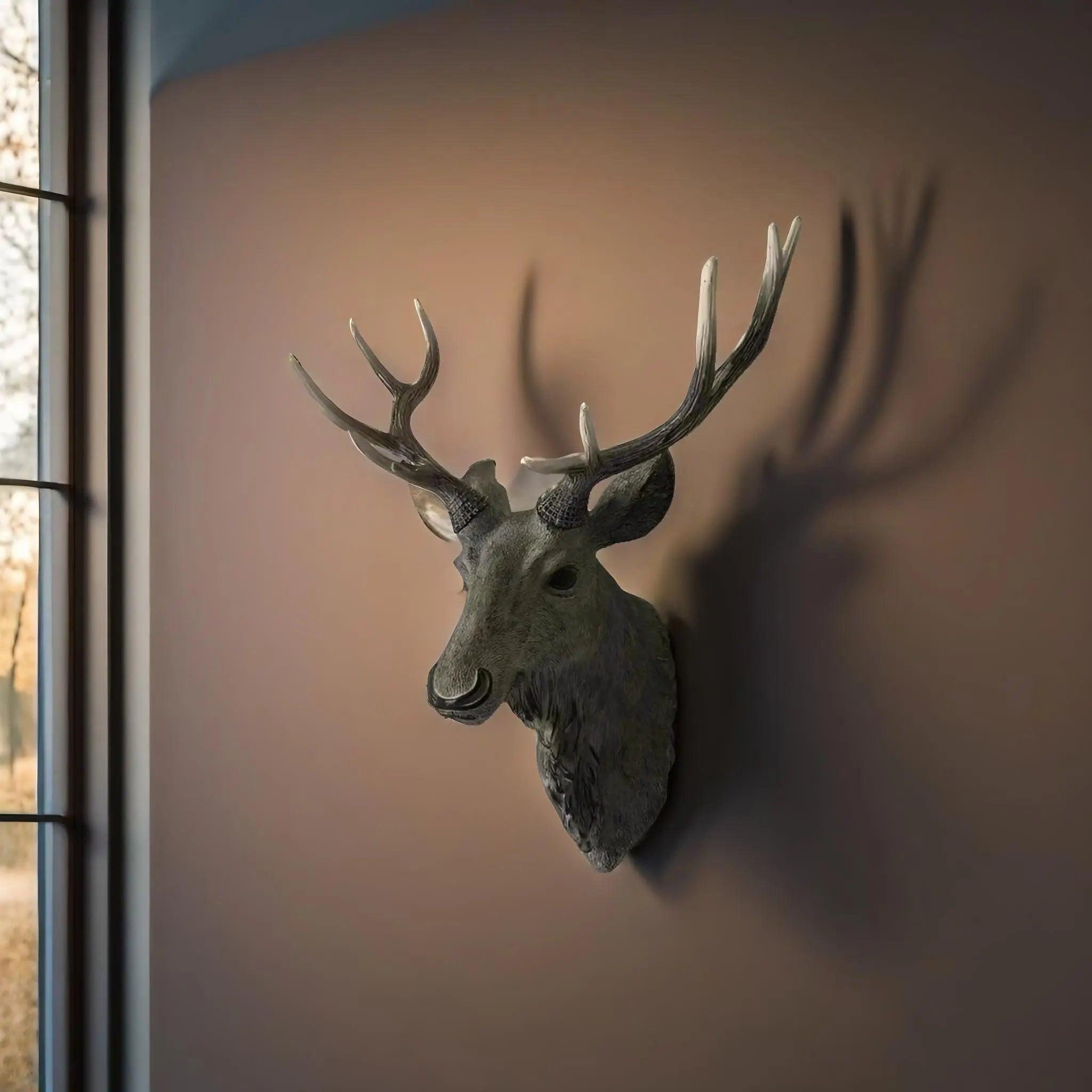 Elegant Faux Deer Head Wall Decor – Handmade Resin Art for Unique Home Accent, 40 x 45 cm 6