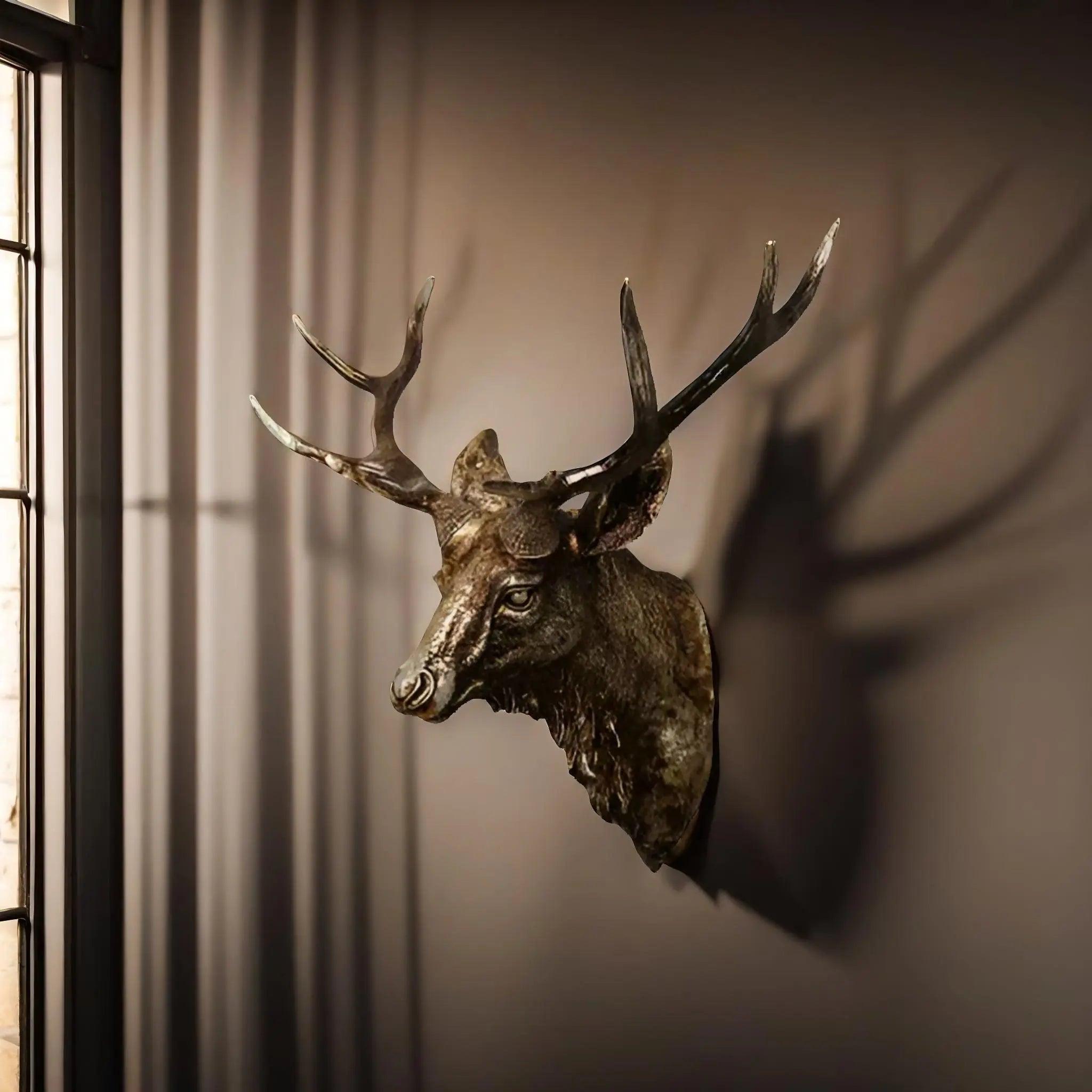 Elegant Faux Deer Head Wall Decor – Handmade Resin Art for Unique Home Accent, 40 x 45 cm 8