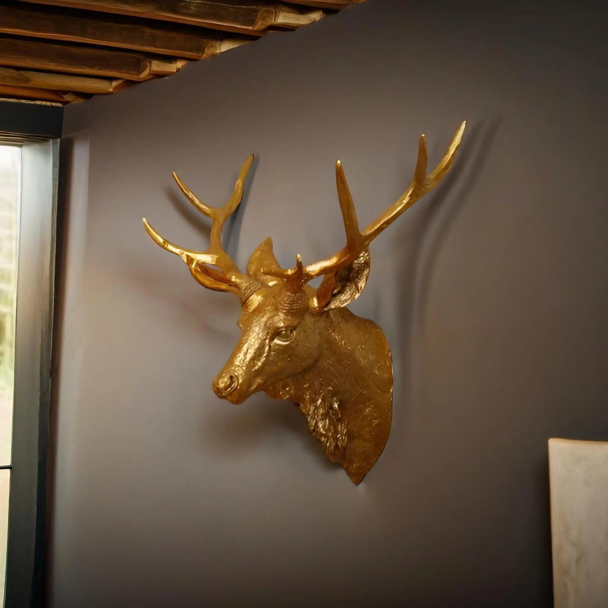Elegant Faux Deer Head Wall Decor – Handmade Resin Art for Unique Home Accent, 40 x 45 cm 9