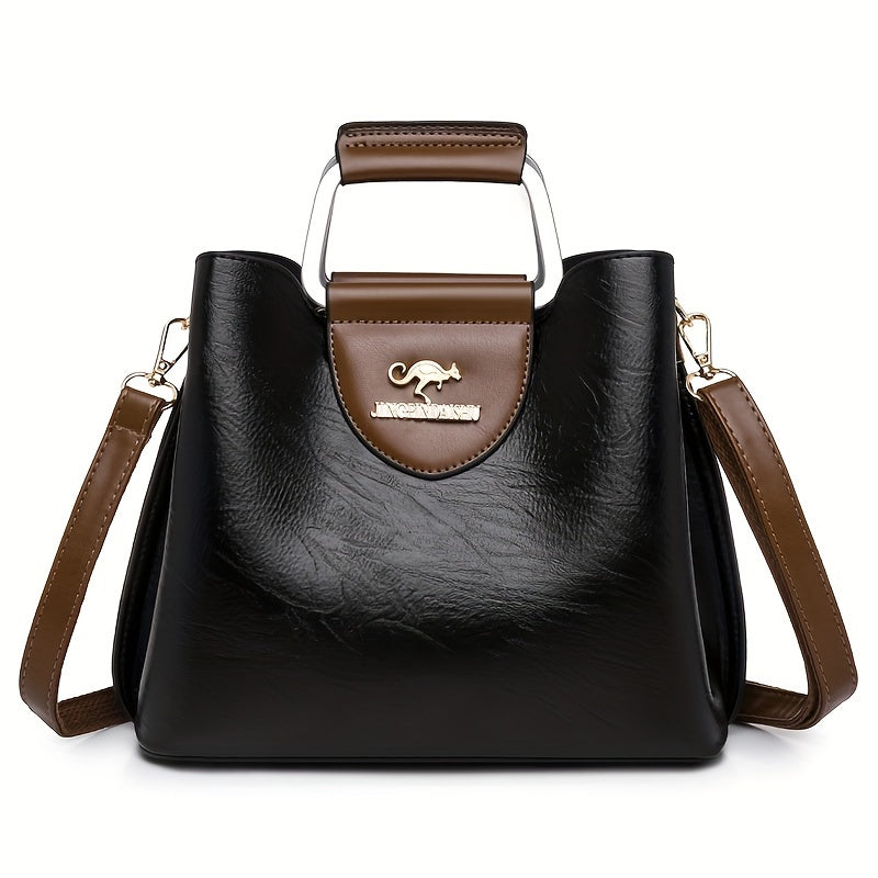 Elegant Leather Purse with Adjustable Strap – Spacious Handbag for Office and Casual Use, 22 x 12 x 27 cm 5