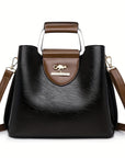 Elegant Leather Purse with Adjustable Strap – Spacious Handbag for Office and Casual Use, 22 x 12 x 27 cm 5