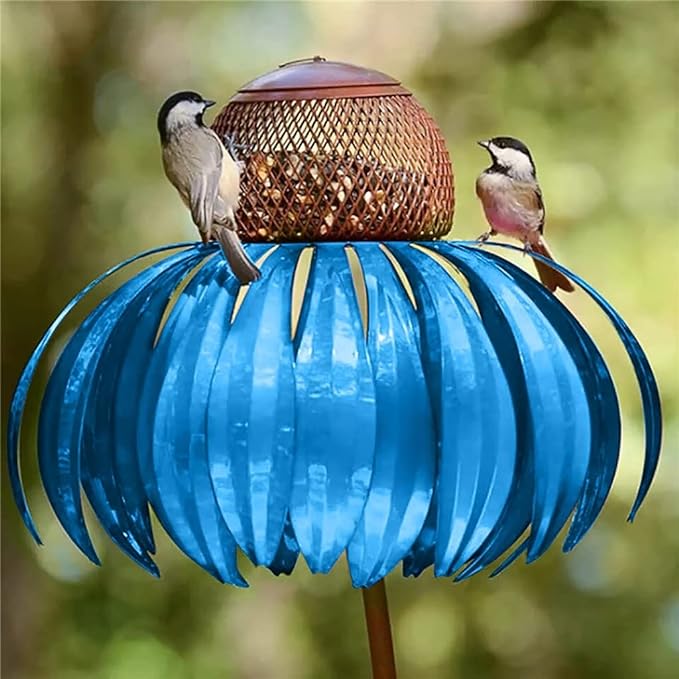 Elegant Metal Bird Feeder with Sunflower Design – Durable and Weather Resistant Garden Feeder 6
