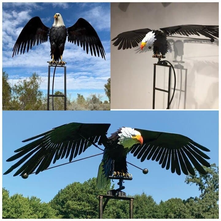 Elegant Metal Garden Windmill Sculpture – Movable Wings, Sturdy Weather-Resistant Garden Art for Outdoor Decoration 2
