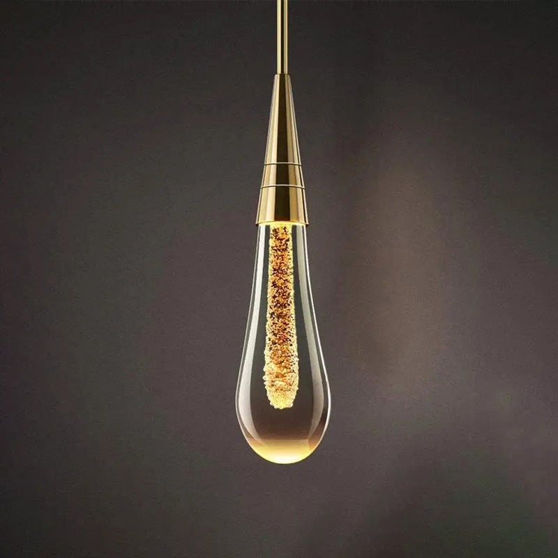 Elegant Wall Sconce Water-Drop Design Glass with Golden Accents 3