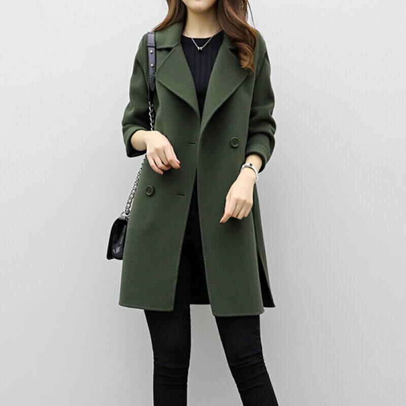 Elegant Women's Long Wool Blend Coat – Tailored Fit, Perfect for Winter and Fall, Available in Black 0