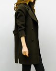 Elegant Women's Long Wool Blend Coat – Tailored Fit, Perfect for Winter and Fall, Available in Black 2
