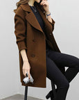 Elegant Women's Long Wool Blend Coat – Tailored Fit, Perfect for Winter and Fall, Available in Black 3