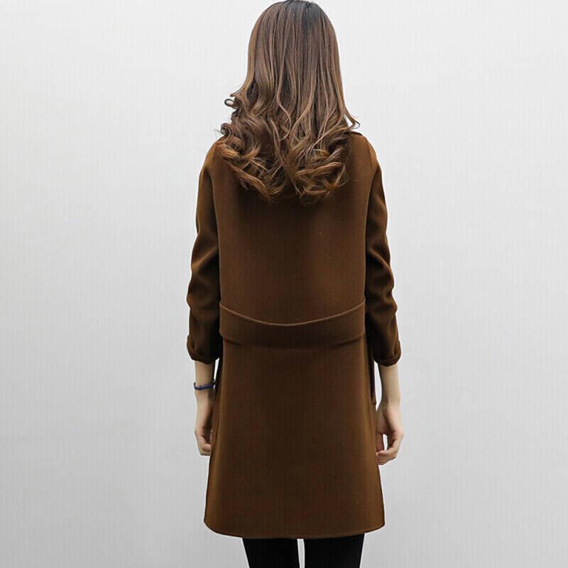 Elegant Women's Long Wool Blend Coat – Tailored Fit, Perfect for Winter and Fall, Available in Black 4