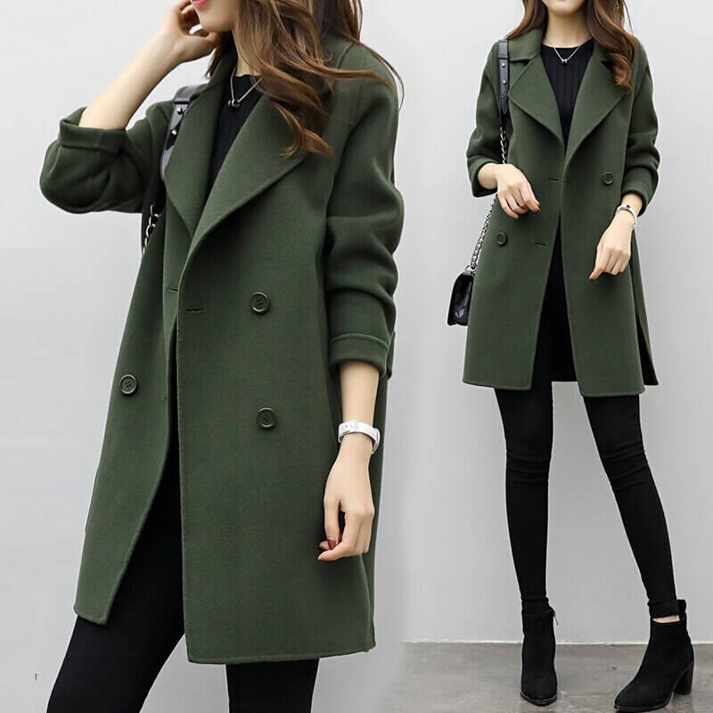 Elegant Women's Long Wool Blend Coat – Tailored Fit, Perfect for Winter and Fall, Available in Black 5