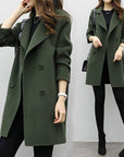 Elegant Women's Long Wool Blend Coat – Tailored Fit, Perfect for Winter and Fall, Available in Black 5