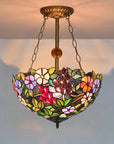 ElysianRose | Vibrant Handcrafted Tiffany Ceiling Light Fixture 0