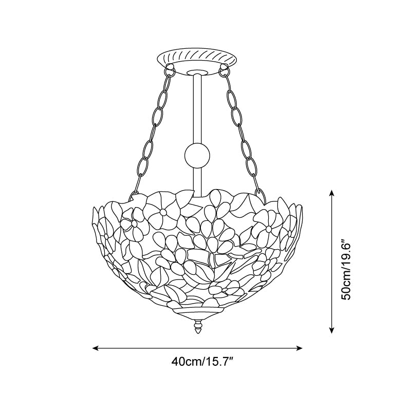 ElysianRose | Vibrant Handcrafted Tiffany Ceiling Light Fixture 4