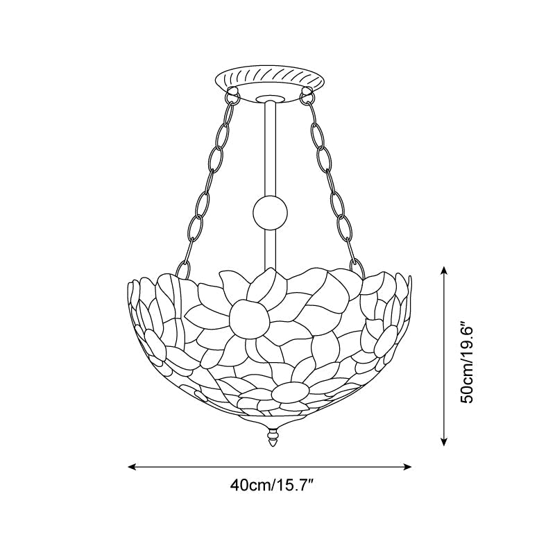 ElysianRose | Vibrant Handcrafted Tiffany Ceiling Light Fixture 7