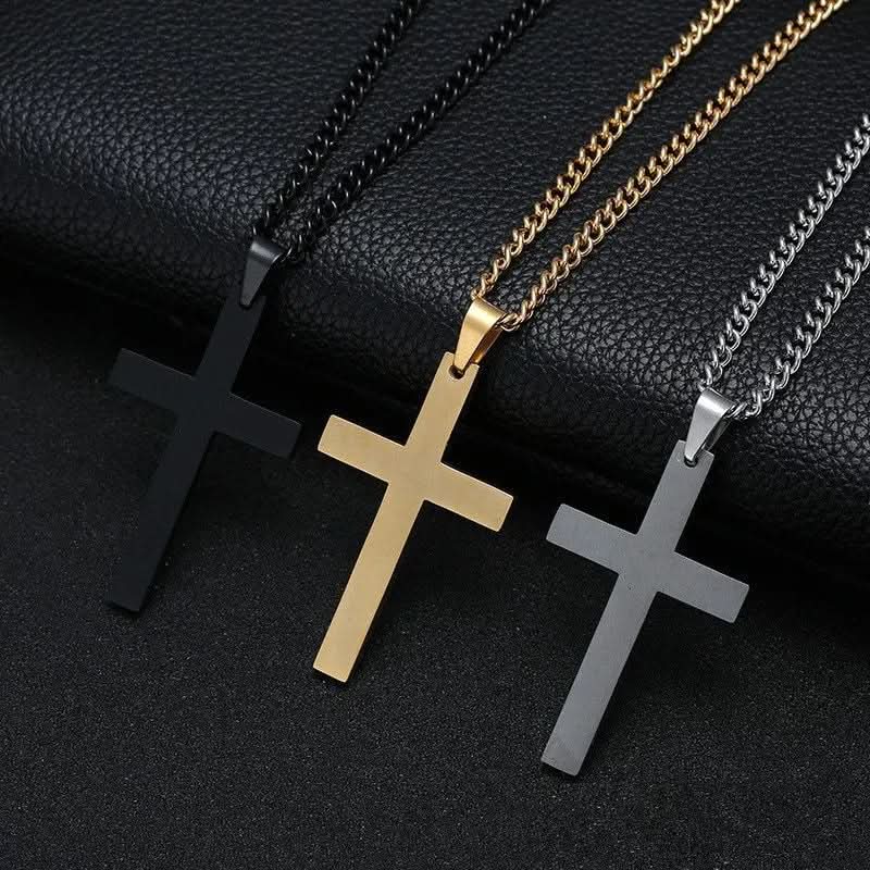 ElysianSteel | Stylish Classic Men's Cross Necklace with Durable Iron Chain 1