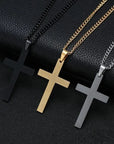 ElysianSteel | Stylish Classic Men's Cross Necklace with Durable Iron Chain 1