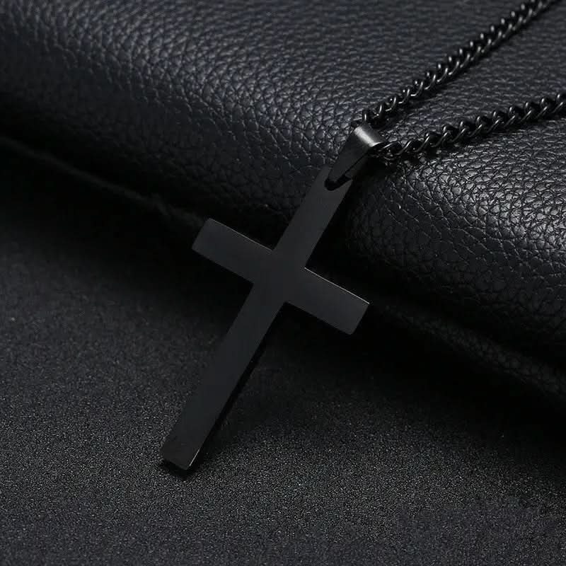 ElysianSteel | Stylish Classic Men's Cross Necklace with Durable Iron Chain 3