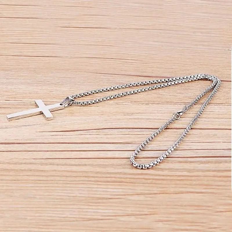 ElysianSteel | Stylish Classic Men's Cross Necklace with Durable Iron Chain 4