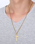 ElysianSteel | Stylish Classic Men's Cross Necklace with Durable Iron Chain 5