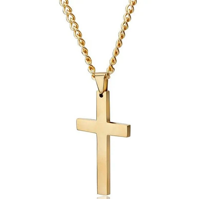 ElysianSteel | Stylish Classic Men's Cross Necklace with Durable Iron Chain 8