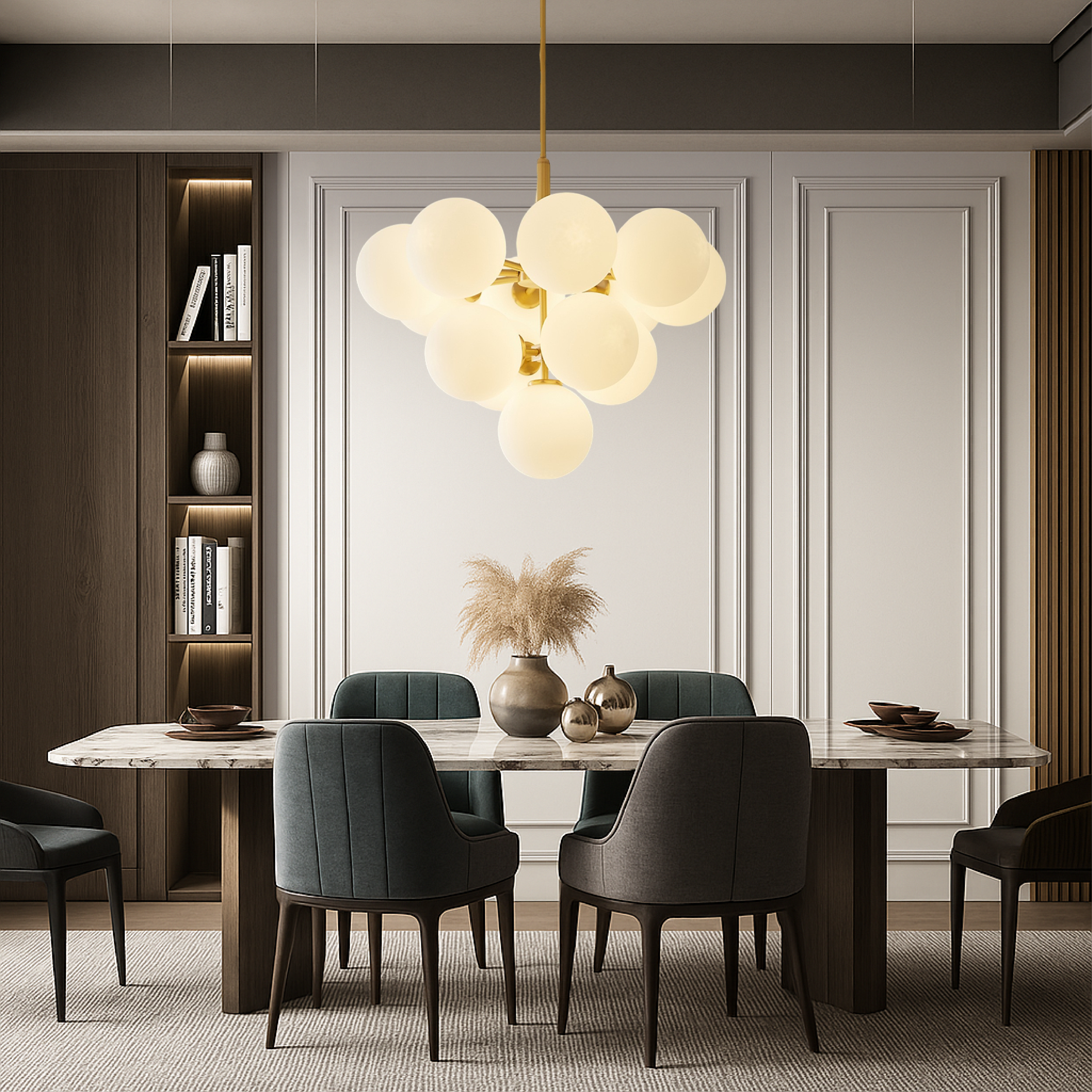 Entra | Luminous Nordic Style Ball Chandelier with a Modern Touch 0