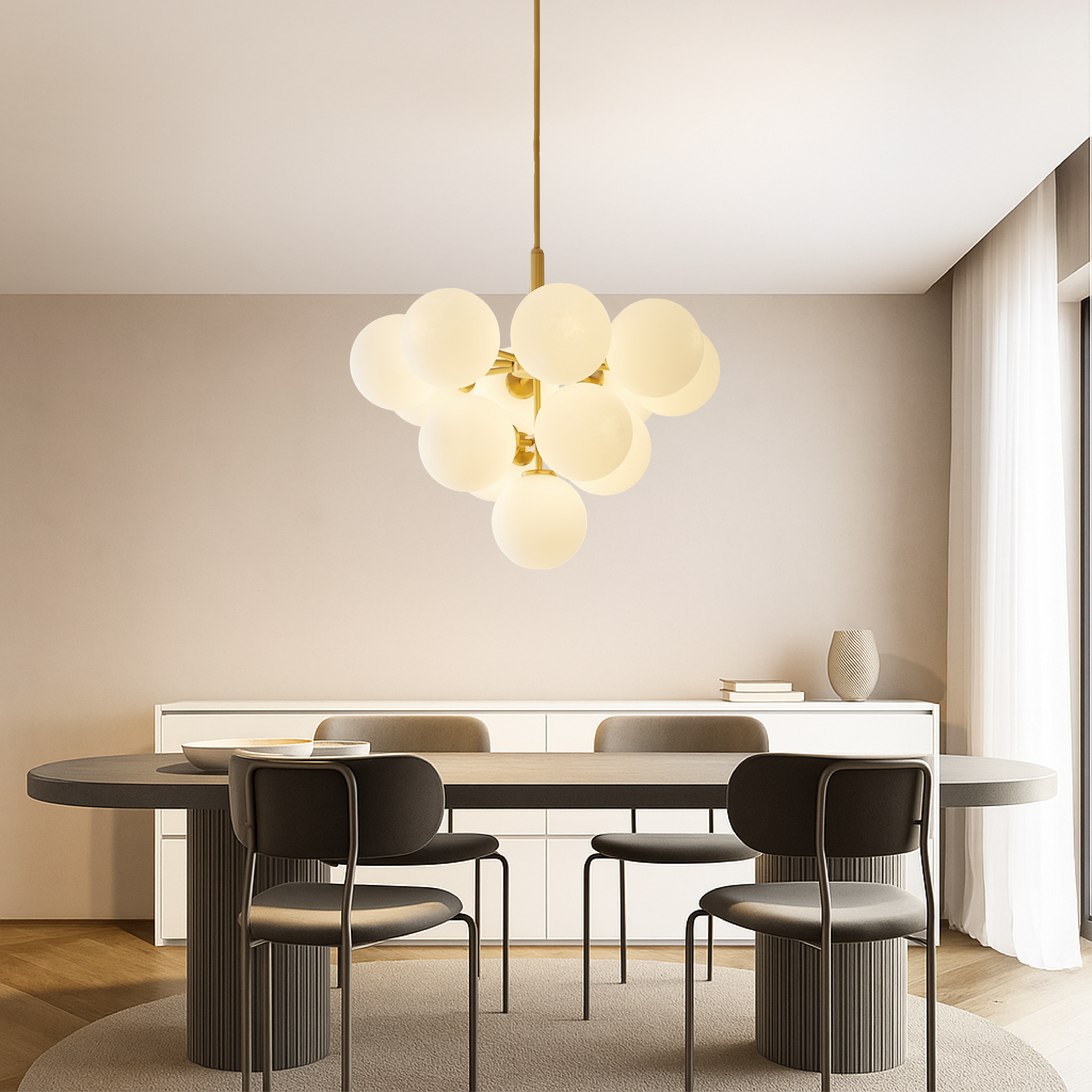 Entra | Luminous Nordic Style Ball Chandelier with a Modern Touch 1