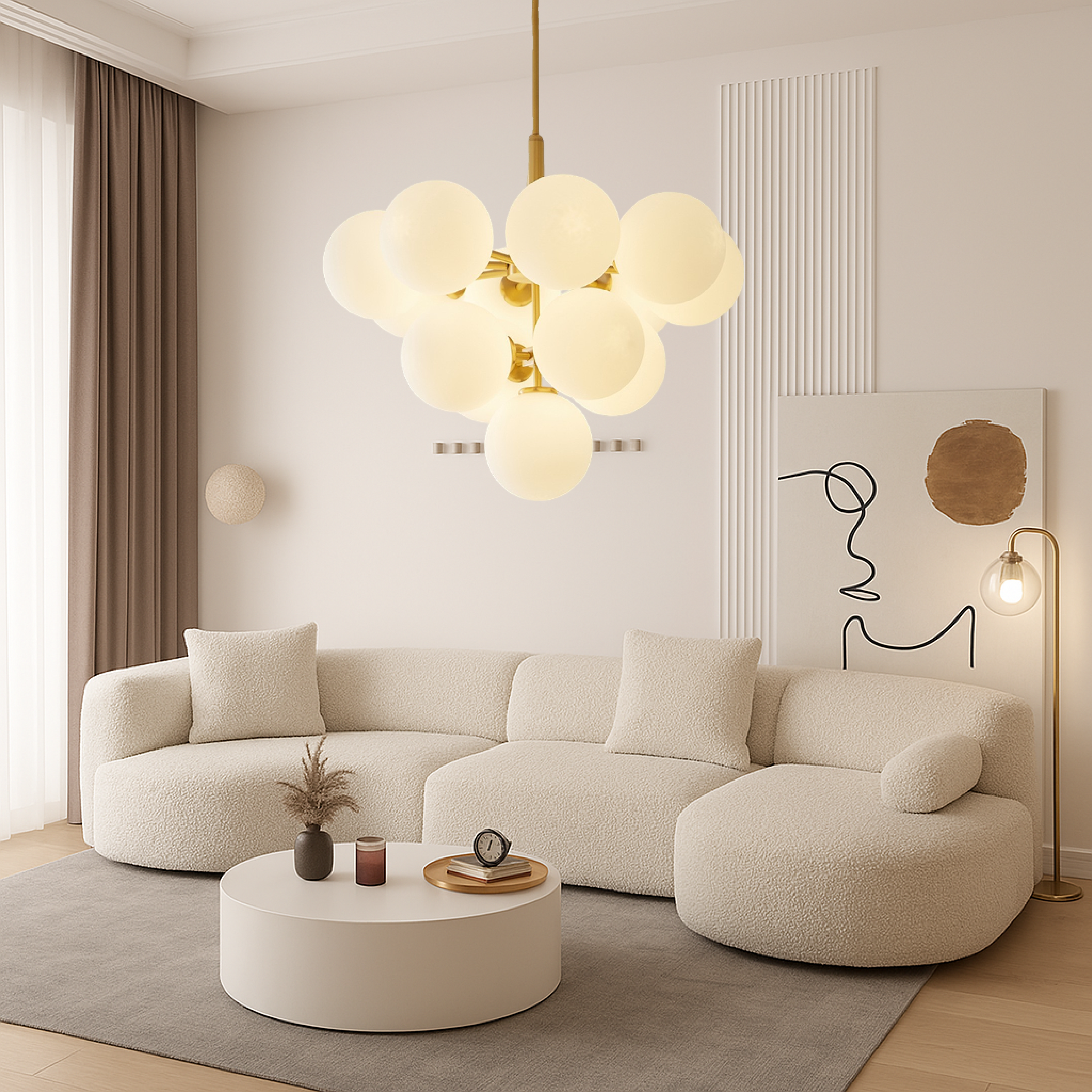 Entra | Luminous Nordic Style Ball Chandelier with a Modern Touch 2