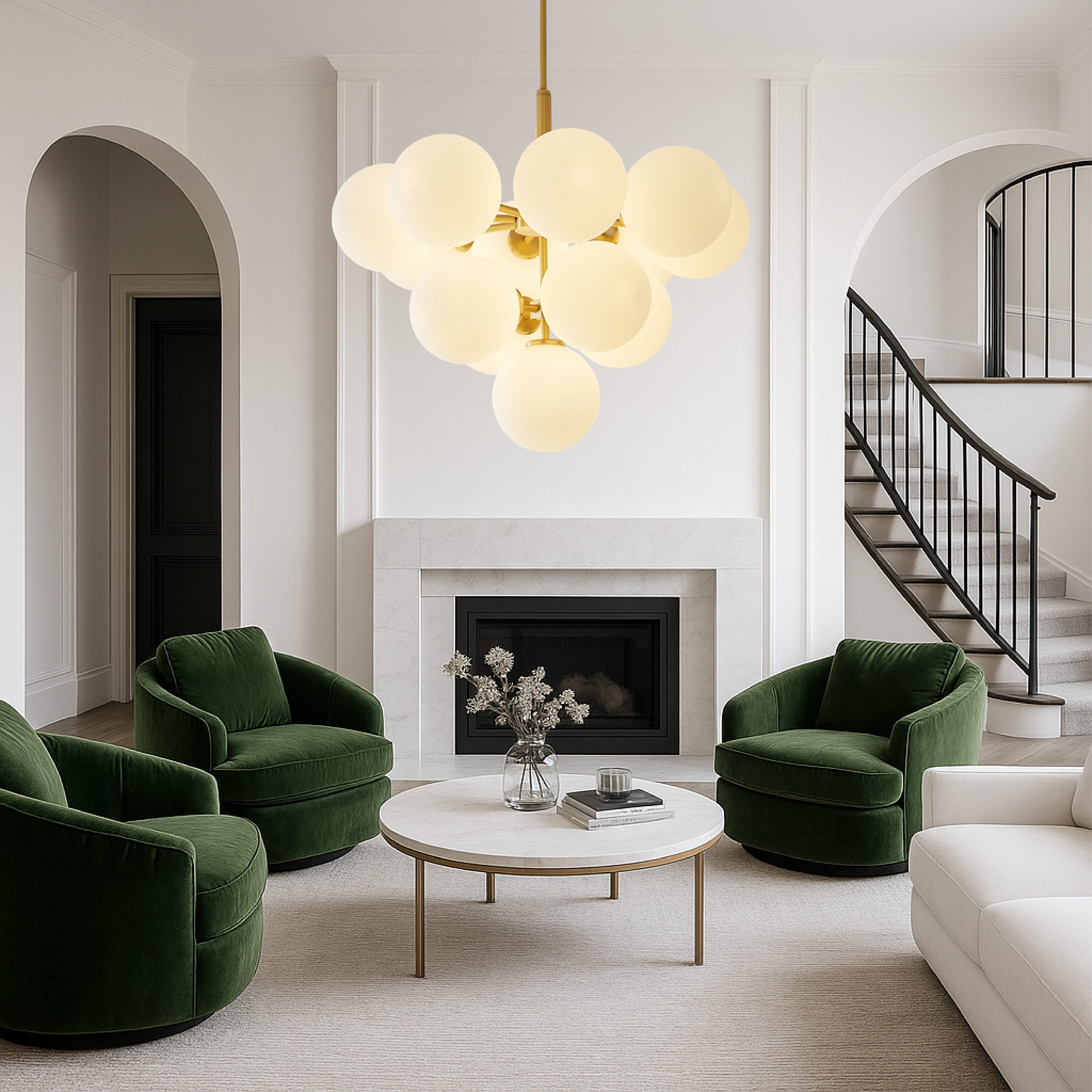 Entra | Luminous Nordic Style Ball Chandelier with a Modern Touch 3