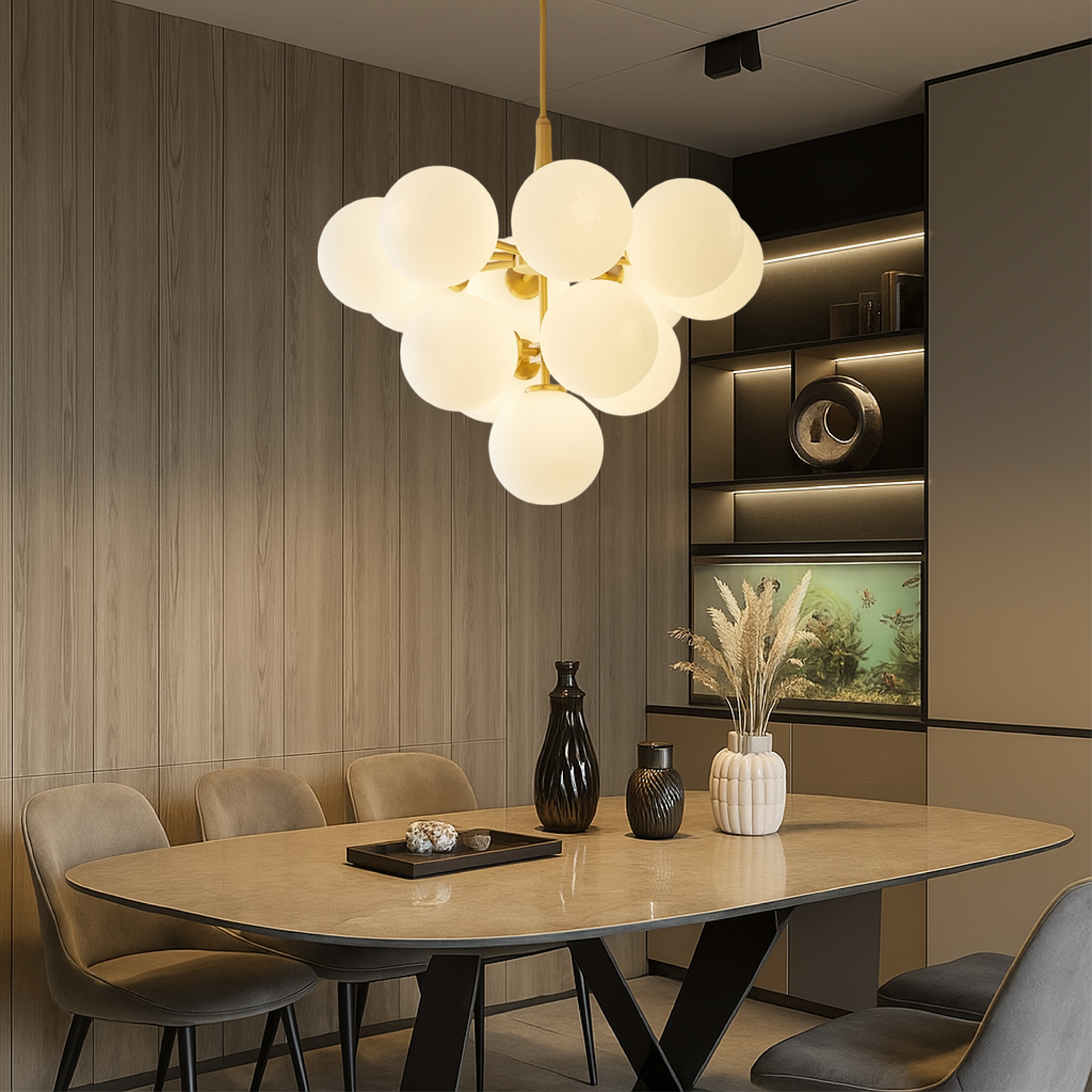 Entra | Luminous Nordic Style Ball Chandelier with a Modern Touch 4