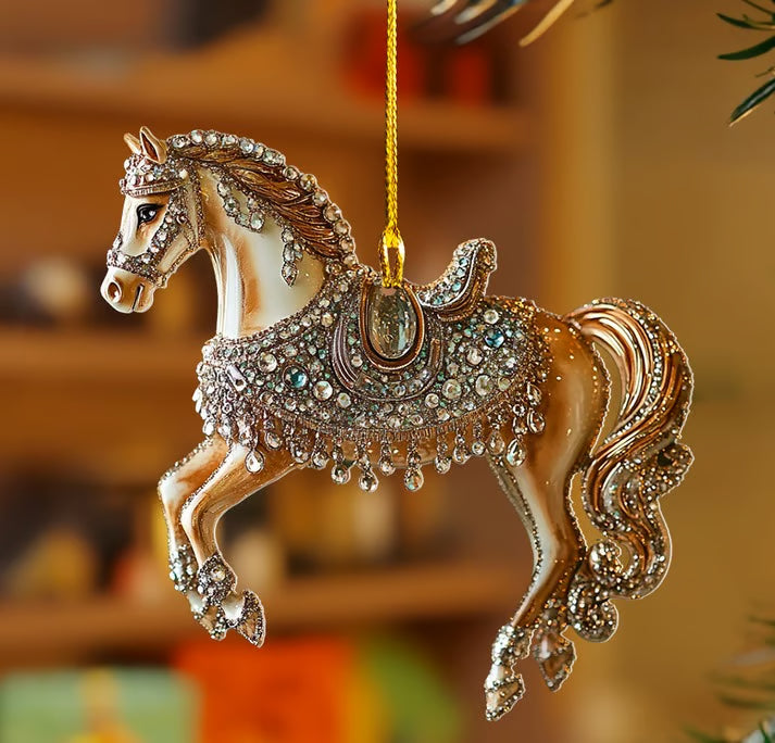 Equinox | Charming Vintage Acrylic Horse Christmas Tree Decoration 0